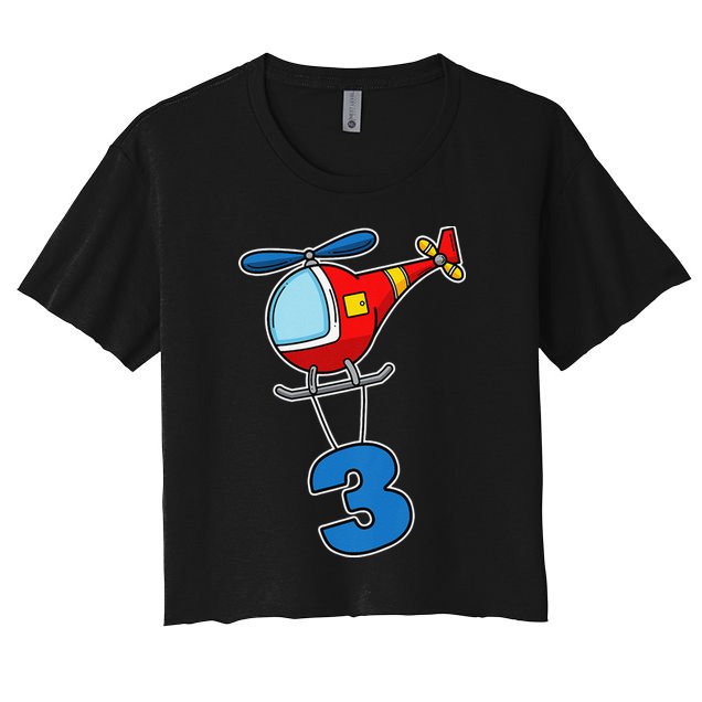 3rd Birthday Gift For A Boy I Funny Helicopter Crop Top