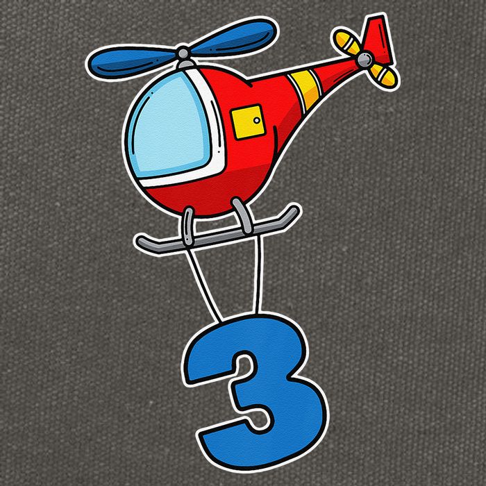 3rd Birthday Gift For A Boy I Funny Helicopter Cotton Canvas Backpack