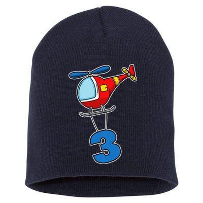 3rd Birthday Gift For A Boy I Funny Helicopter Short Acrylic Beanie