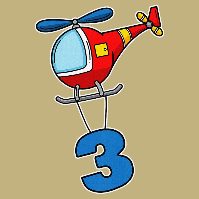 3rd Birthday Gift For A Boy I Funny Helicopter Cooling Performance Crew T-Shirt