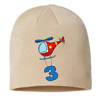 3rd Birthday Gift For A Boy I Funny Helicopter Sustainable Beanie