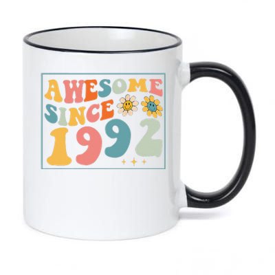 30th Birthday Gifts Awesome Since 1992 30 Years Old Groovy 11oz Black Color Changing Mug