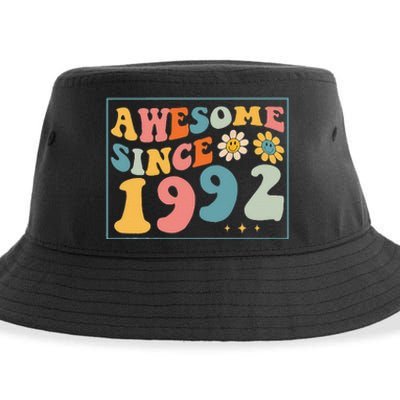 30th Birthday Gifts Awesome Since 1992 30 Years Old Groovy Sustainable Bucket Hat