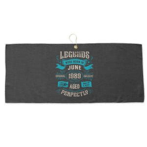 34th Birthday Legends Were Born In June 1989 Large Microfiber Waffle Golf Towel