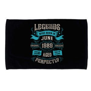 34th Birthday Legends Were Born In June 1989 Microfiber Hand Towel