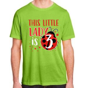 3rd Birthday Ladybug Cute Gift For Three Years Old Premium Adult ChromaSoft Performance T-Shirt