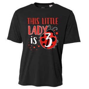 3rd Birthday Ladybug Cute Gift For Three Years Old Premium Cooling Performance Crew T-Shirt