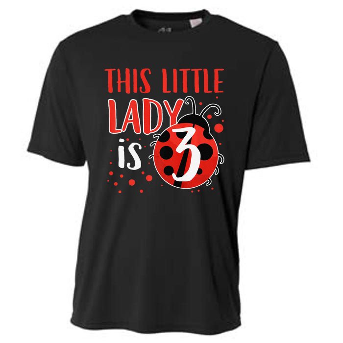 3rd Birthday Ladybug Cute Gift For Three Years Old Premium Cooling Performance Crew T-Shirt