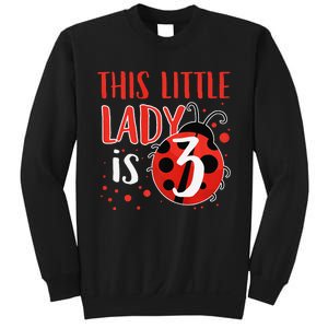 3rd Birthday Ladybug Cute Gift For Three Years Old Premium Sweatshirt