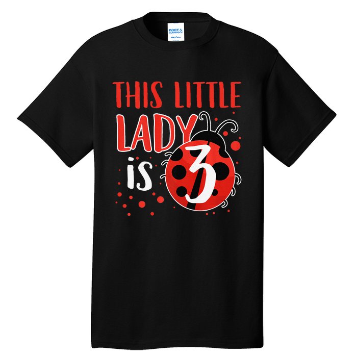 3rd Birthday Ladybug Cute Gift For Three Years Old Premium Tall T-Shirt