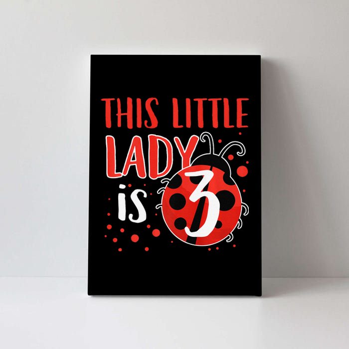 3rd Birthday Ladybug Cute Gift For Three Years Old Premium Canvas