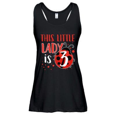 3rd Birthday Ladybug Cute Gift For Three Years Old Premium Ladies Essential Flowy Tank