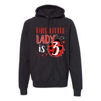 3rd Birthday Ladybug Cute Gift For Three Years Old Premium Premium Hoodie