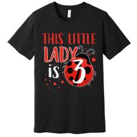 3rd Birthday Ladybug Cute Gift For Three Years Old Premium Premium T-Shirt