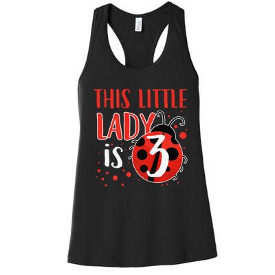 3rd Birthday Ladybug Cute Gift For Three Years Old Premium Women's Racerback Tank