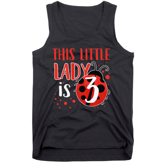 3rd Birthday Ladybug Cute Gift For Three Years Old Premium Tank Top