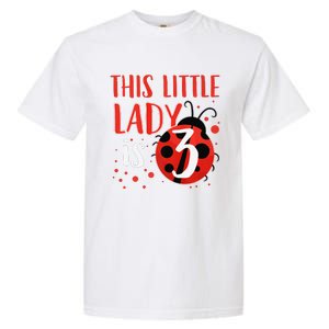 3rd Birthday Ladybug Cute Gift For Three Years Old Premium Garment-Dyed Heavyweight T-Shirt