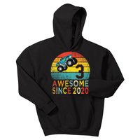 3rd Birthday Monster Truck Lover 3 Years Old Vintage Retro Kids Hoodie