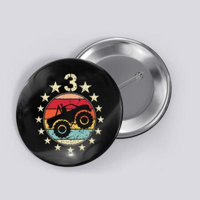 3rd Birthday Monster Truck 3 Year Old Birthday Button