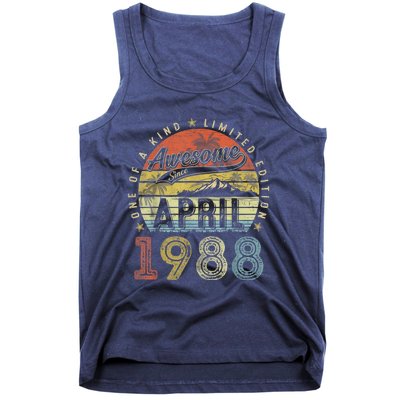 35th Birthday Present Gift Awesome Since April 1988 35 Year Old Tank Top