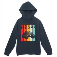 3rd Birthday Retro Monster Truck Boys Girl 3 Years Old Urban Pullover Hoodie