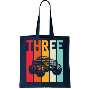 3rd Birthday Retro Monster Truck Boys Girl 3 Years Old Tote Bag