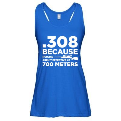 308 Because Rocks Arent Effective At 700 Meters Ladies Essential Flowy Tank