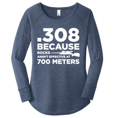 308 Because Rocks Arent Effective At 700 Meters Women's Perfect Tri Tunic Long Sleeve Shirt