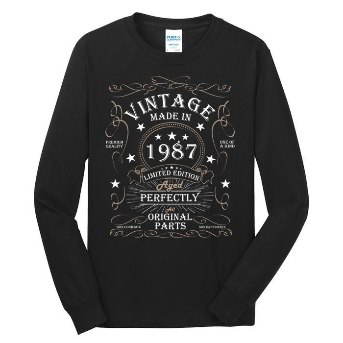 37th Birthday Retro Limited Edition Man Woman Vintage 1987 Tall Long Sleeve T-Shirt