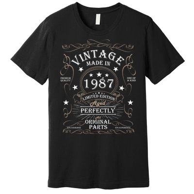 37th Birthday Retro Limited Edition Man Woman Vintage 1987 Premium T-Shirt