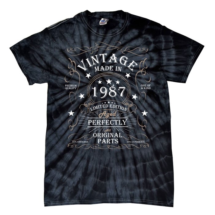 37th Birthday Retro Limited Edition Man Woman Vintage 1987 Tie-Dye T-Shirt