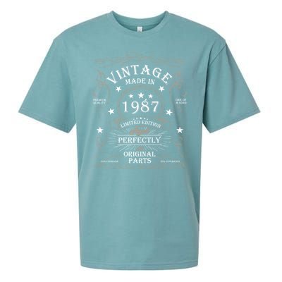 37th Birthday Retro Limited Edition Man Woman Vintage 1987 Sueded Cloud Jersey T-Shirt