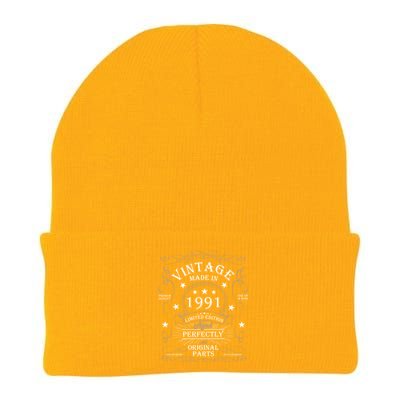 33rd Birthday Retro Limited Edition Man Woman Vintage 1991 Knit Cap Winter Beanie