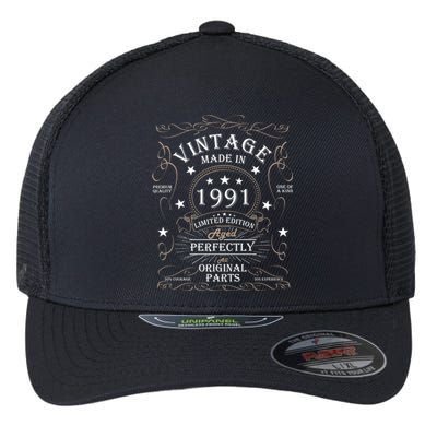 33rd Birthday Retro Limited Edition Man Woman Vintage 1991 Flexfit Unipanel Trucker Cap