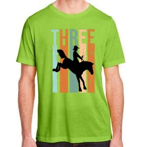 3rd Birthday Retro Rodeo Horse Lovers Cow Rider Gift Adult ChromaSoft Performance T-Shirt