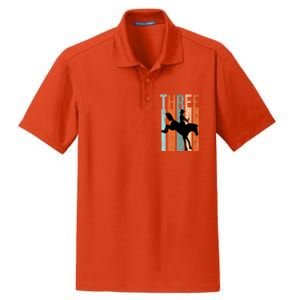 3rd Birthday Retro Rodeo Horse Lovers Cow Rider Gift Dry Zone Grid Polo