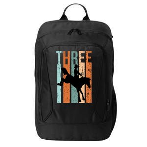 3rd Birthday Retro Rodeo Horse Lovers Cow Rider Gift City Backpack