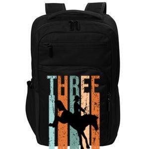 3rd Birthday Retro Rodeo Horse Lovers Cow Rider Gift Impact Tech Backpack