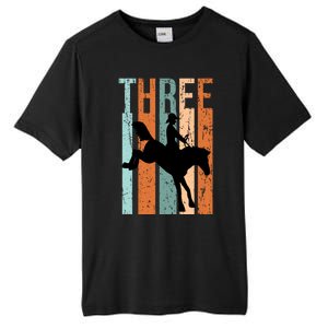 3rd Birthday Retro Rodeo Horse Lovers Cow Rider Gift Tall Fusion ChromaSoft Performance T-Shirt