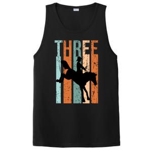 3rd Birthday Retro Rodeo Horse Lovers Cow Rider Gift PosiCharge Competitor Tank