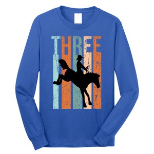 3rd Birthday Retro Rodeo Horse Lovers Cow Rider Gift Long Sleeve Shirt