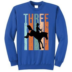 3rd Birthday Retro Rodeo Horse Lovers Cow Rider Gift Sweatshirt