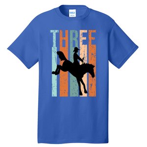 3rd Birthday Retro Rodeo Horse Lovers Cow Rider Gift Tall T-Shirt