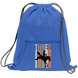 3rd Birthday Retro Rodeo Horse Lovers Cow Rider Gift Sweatshirt Cinch Pack Bag