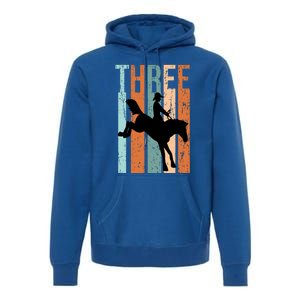 3rd Birthday Retro Rodeo Horse Lovers Cow Rider Gift Premium Hoodie