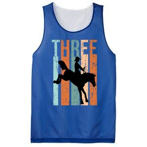 3rd Birthday Retro Rodeo Horse Lovers Cow Rider Gift Mesh Reversible Basketball Jersey Tank