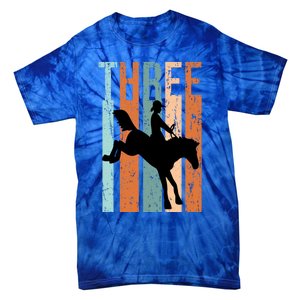 3rd Birthday Retro Rodeo Horse Lovers Cow Rider Gift Tie-Dye T-Shirt