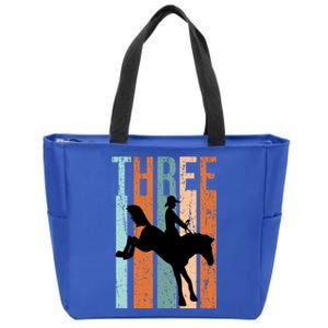 3rd Birthday Retro Rodeo Horse Lovers Cow Rider Gift Zip Tote Bag