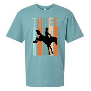 3rd Birthday Retro Rodeo Horse Lovers Cow Rider Gift Sueded Cloud Jersey T-Shirt