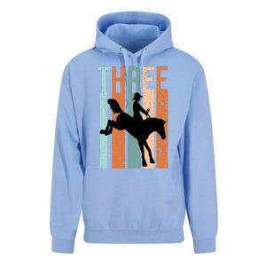 3rd Birthday Retro Rodeo Horse Lovers Cow Rider Gift Unisex Surf Hoodie